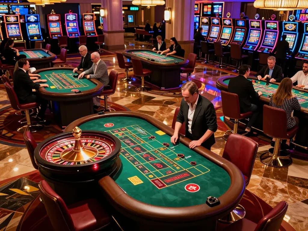 Players strategizing at a roulette table in a vibrant casino setting showcasing dh88 excitement.