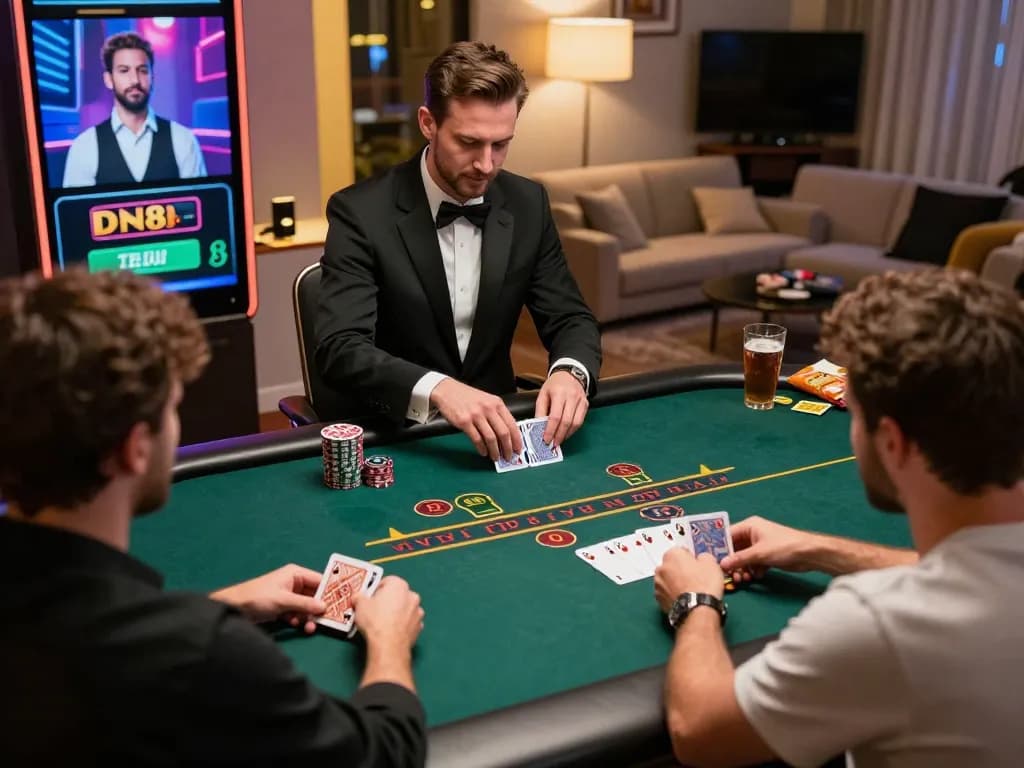 Players enjoying a thrilling blackjack game at DN88 online casino with vibrant graphics and engaging gameplay