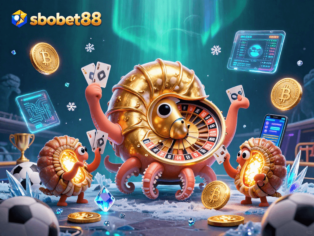 Bet on sbobet88 with sports betting elements, showcasing energy and excitement in a vibrant illustration.