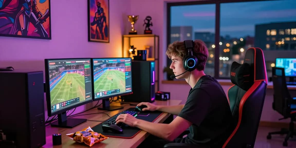 Wie Farben deine Powbet Erfahrungen beeinflussen in a colorful gaming room with vibrant screens showcasing live bets and sports.