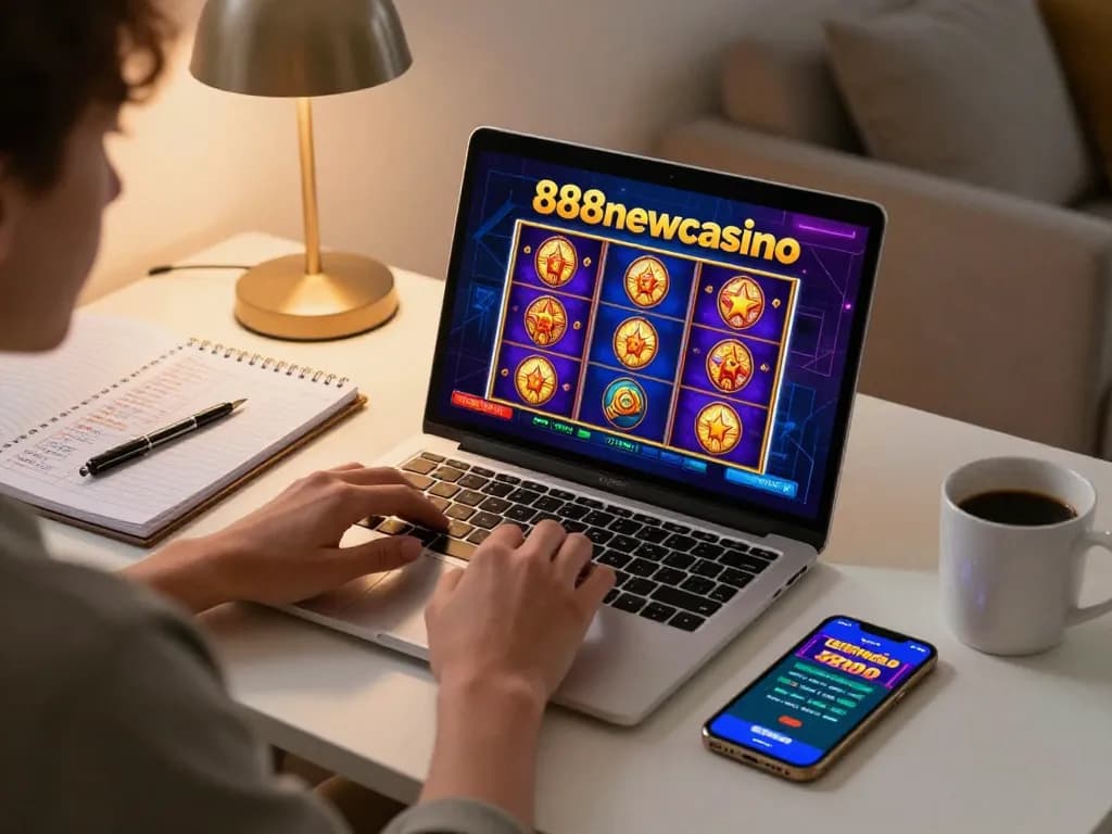 Engaging online gameplay at 888newcasino highlights colorful slot games and strategic bet planning