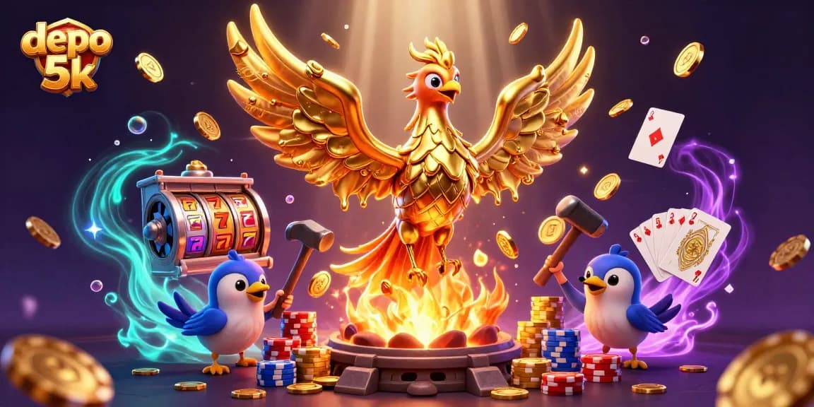 Experience exciting depo 5k slots with golden phoenix and sparkling jackpot elements.