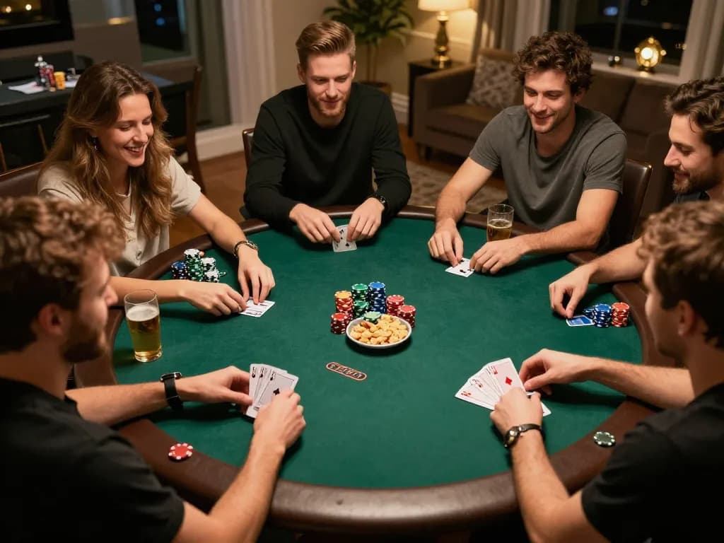 Play poker at home with friends while discussing strategies using Link ok8386 for better insights.