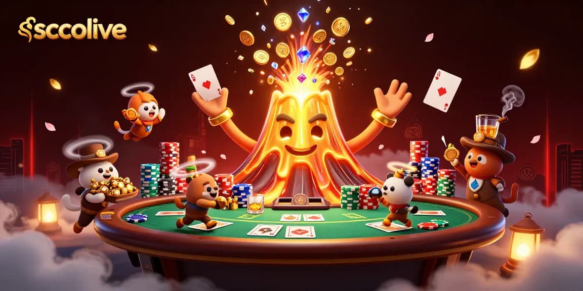 Socolive excels at creating high-quality gaming experiences with lavish visuals and rewards, featuring an erupting volcano.