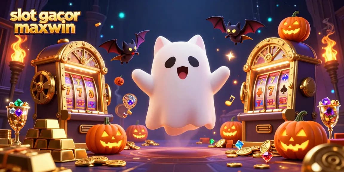 Experience thrilling wins at slot gacor maxwin with ghostly companions in a dynamic casino scene!