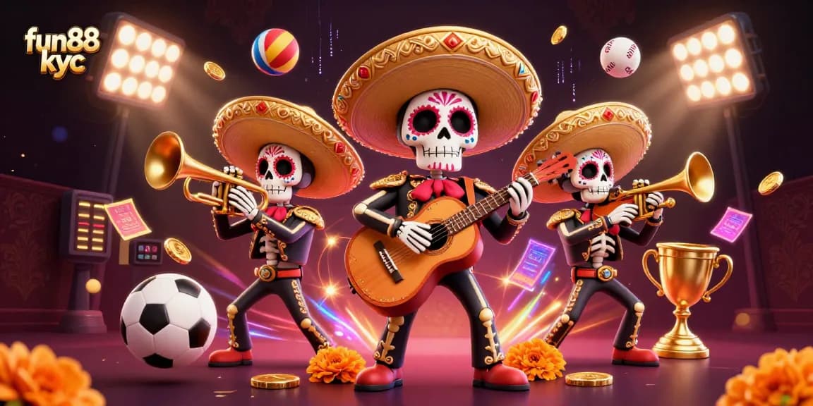 fun88 kyc mang đến cơ hội cá cược hấp dẫn với các thành viên mariachi trong không gian sinh động, đầy sắc màu.