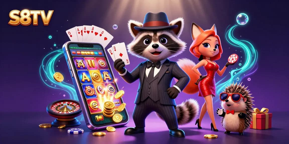 Experience exciting gameplay with S8TV while enjoying a vibrant casino scene filled with action.