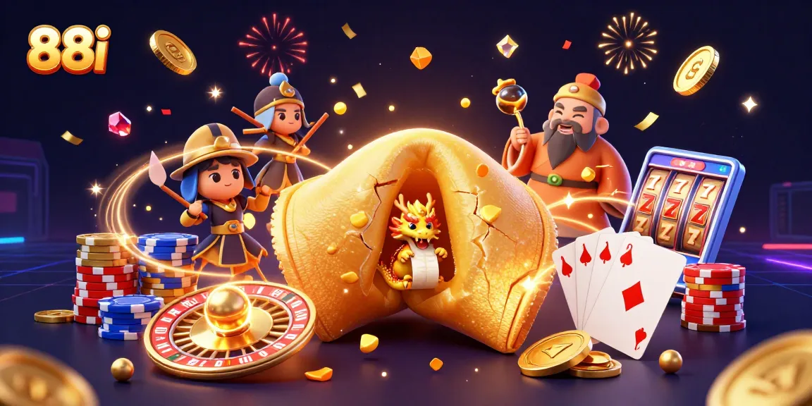 Experience the thrill at 88i with spinning slots, gold coins, and magical dragon elements.