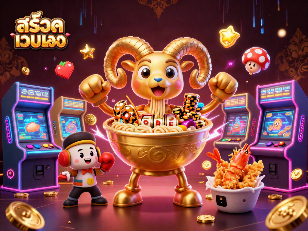 Experience the thrill of สล็อตเว็บตรง with a vibrant scene of engaging casino characters and gaming elements.