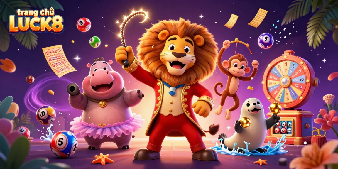 Experience the excitement at trang chủ LUCK8 with a vibrant casino-themed illustration showcasing dynamic characters and game elements.