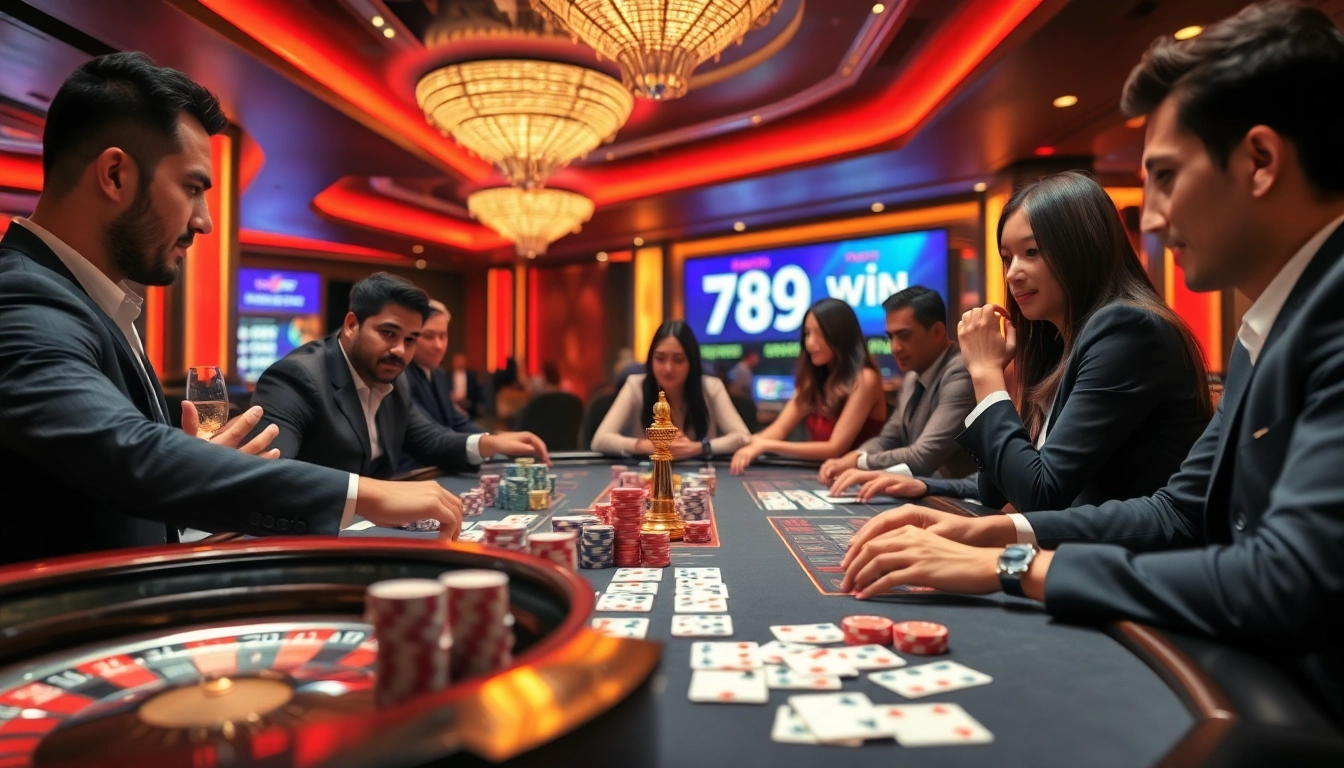 Experience thrilling gameplay at 789win casino with vibrant roulette and poker chips.