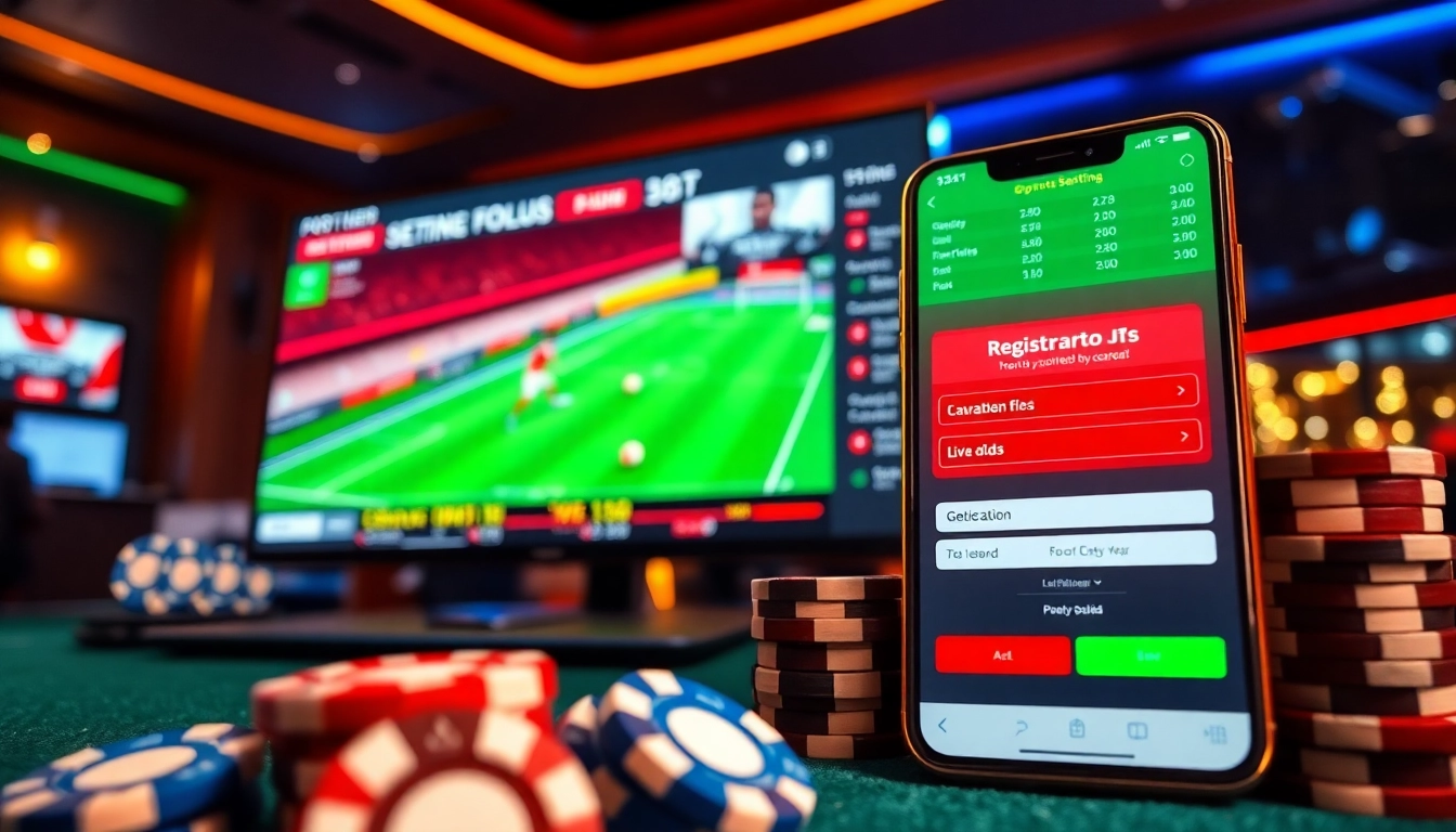 Engaging scene of online betting for สมัครแทงบอล, featuring vibrant colors and dynamic betting elements.