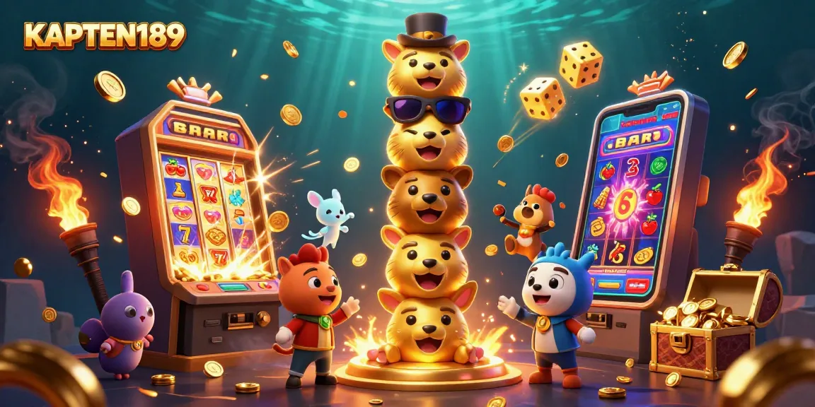 KAPTEN189, menangkan jackpot besar dengan mesin slot yang menyala dalam sudut pandang animasi 3D