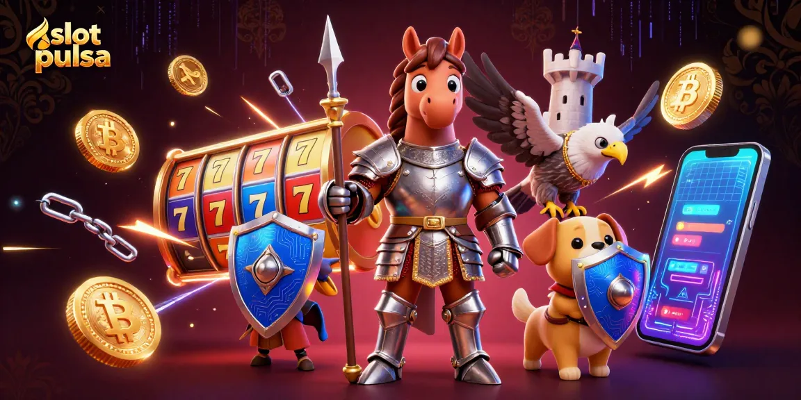 Menangkan slot pulsa dengan karakter sultan dan harta karun yang mengelilingi putaran slot.