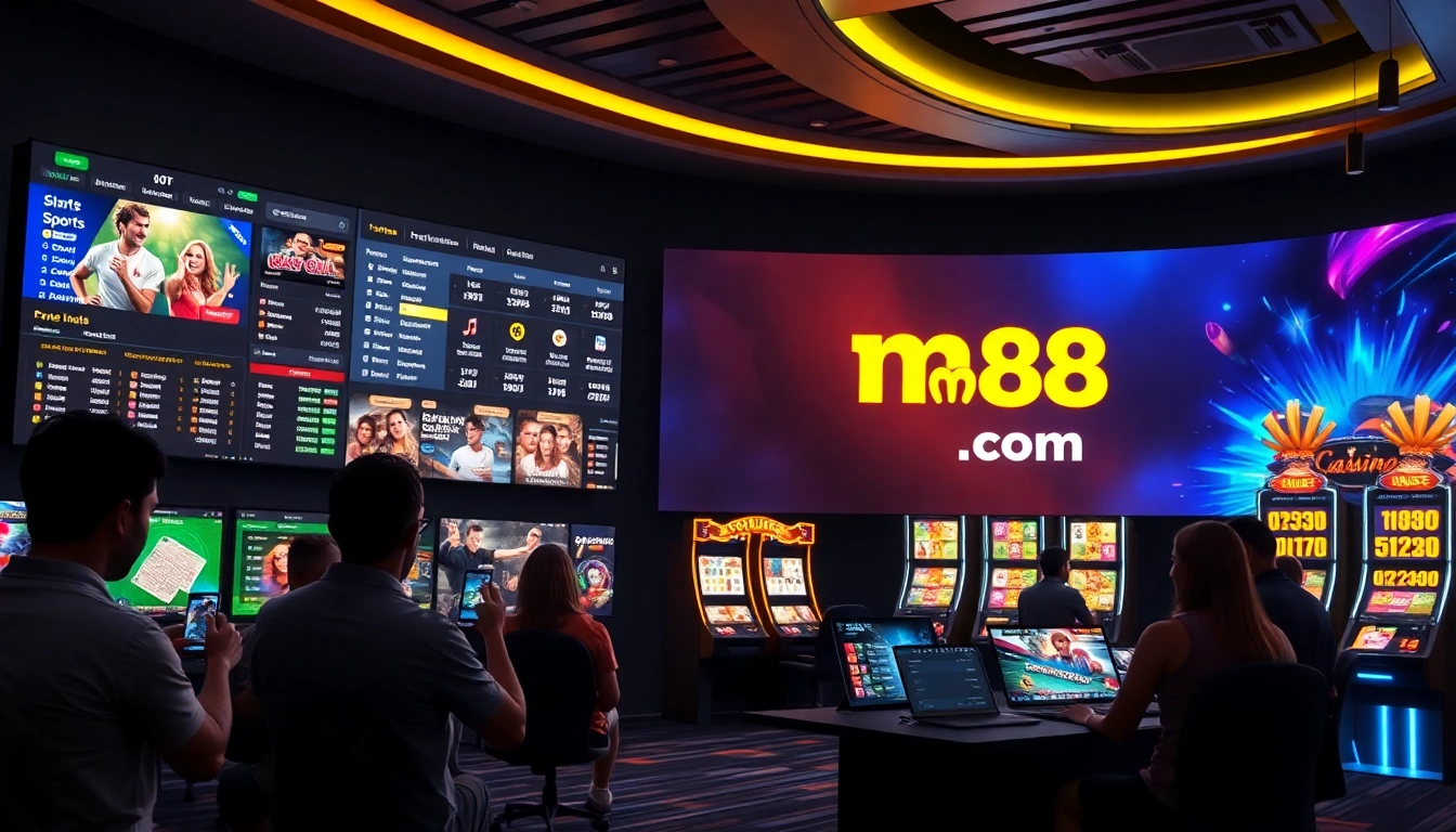 Vibrant betting platform interface showcasing mm88 com gaming options in a modern setting.
