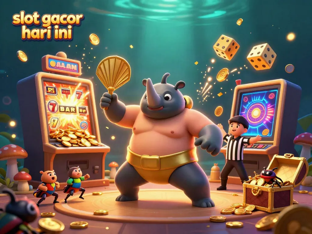 Experience excitement with slot gacor hari ini in a vibrant 3D casino scene highlighting our champion beetle.