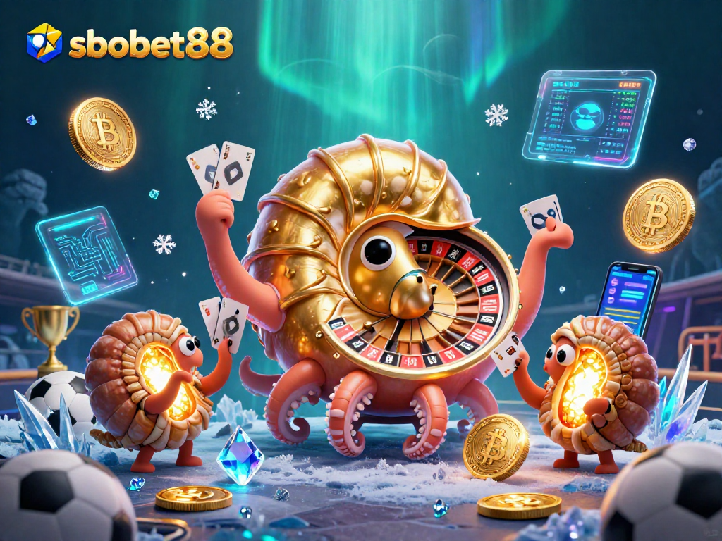 Bet on sbobet88 with sports betting elements, showcasing energy and excitement in a vibrant illustration.
