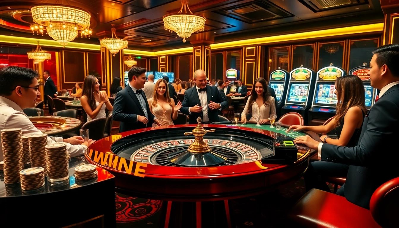 Experience high-stakes gaming at the iwin casino, featuring an elegant roulette table and luxurious ambiance.