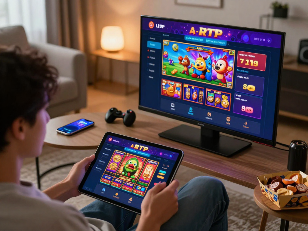 Pengguna coloksgp menikmati permainan slot online dalam suasana nyaman di ruang tamu modern.