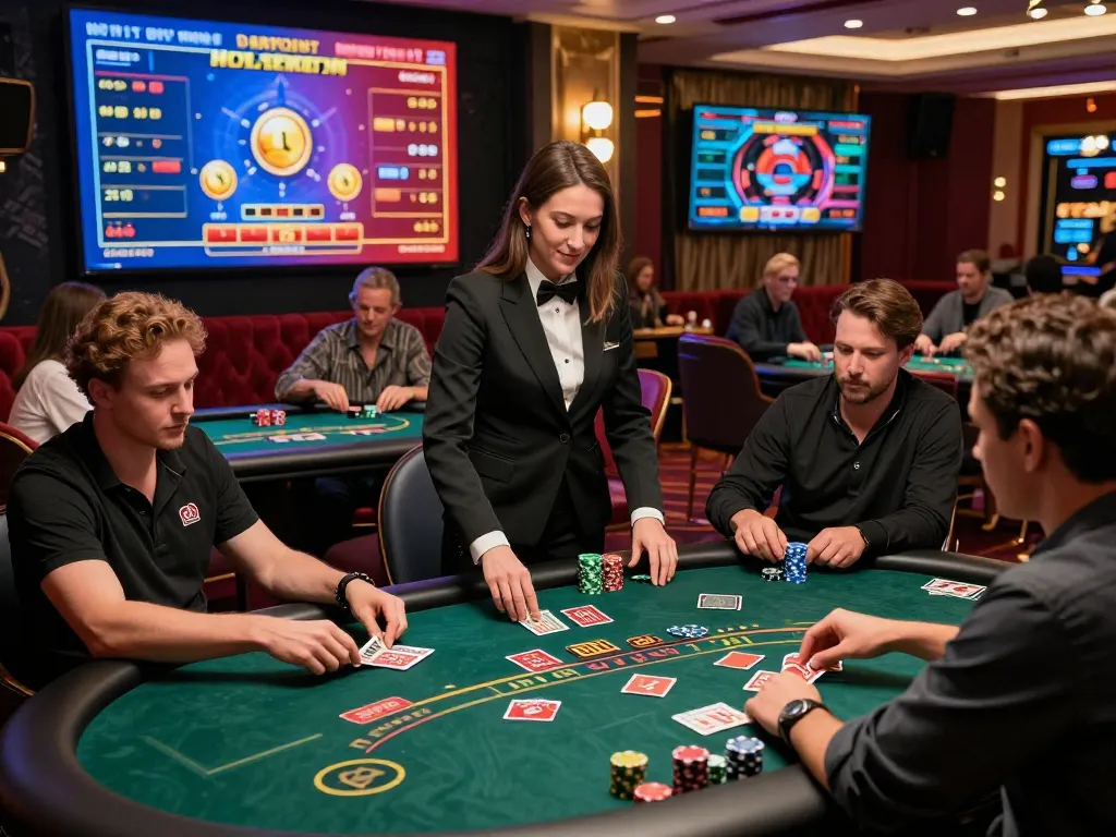 Players enjoying a thrilling live casino game on bong99, showcasing excitement and engagement.