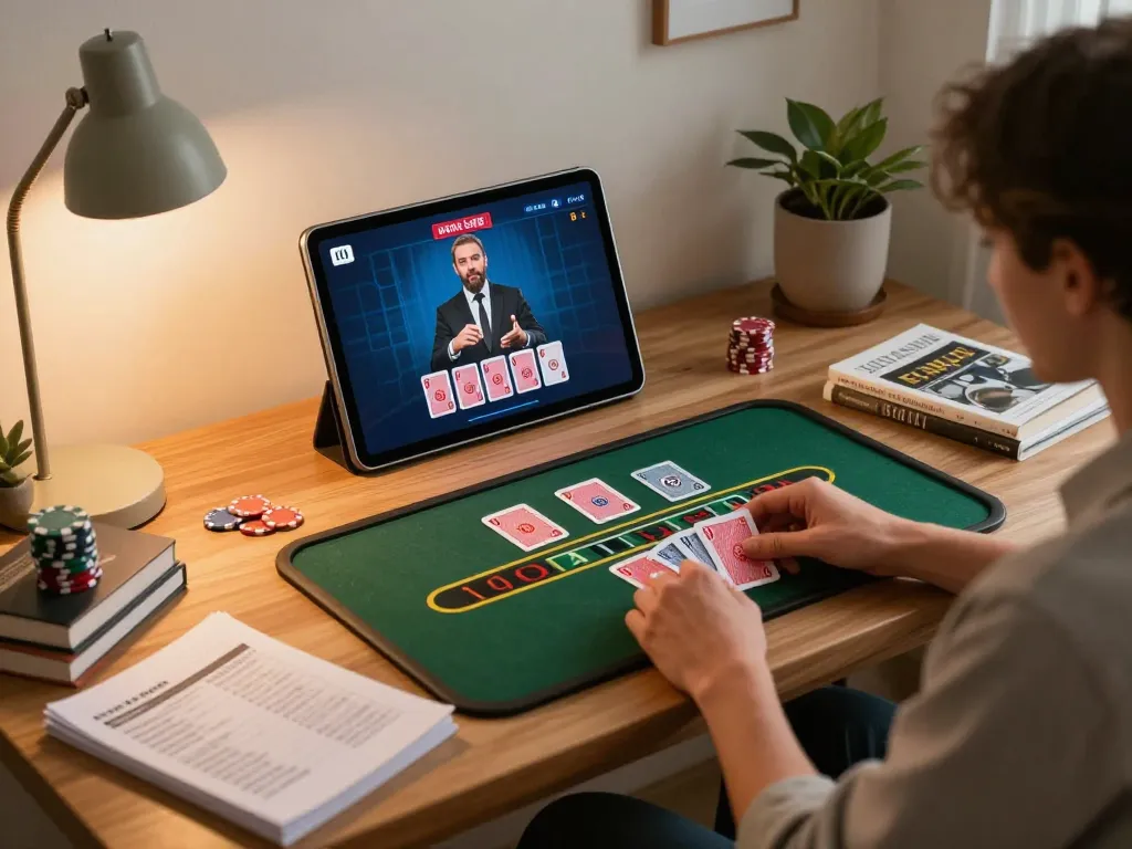 king33 online casino gameplay on a tablet showcasing live dealer blackjack action at home