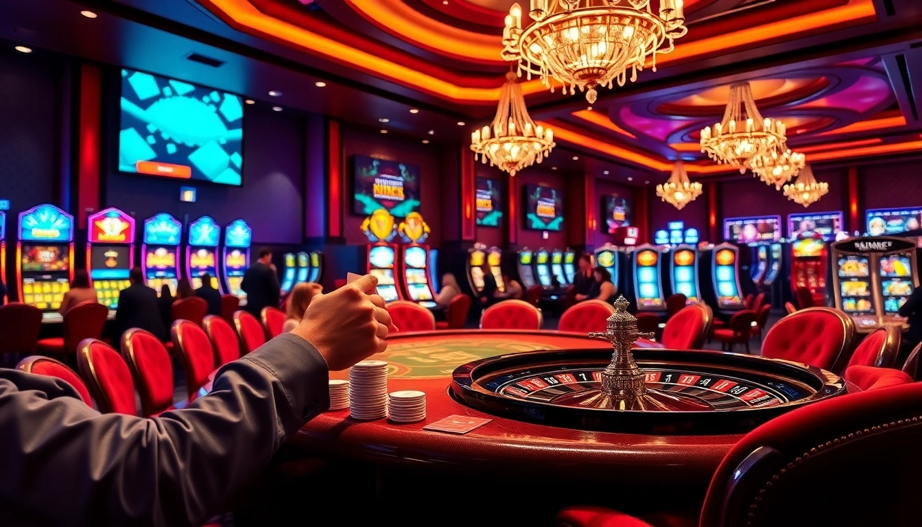 Experience the thrill of QQMacan's Slot Gacor at a luxurious poker table with vibrant casino ambiance.