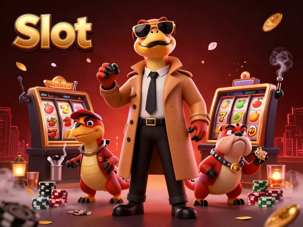 Slot yang menarik dengan tiga raptor dalam jas, permainan yang mengguncang suasana kasino.