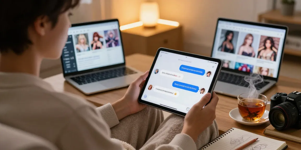 Engaging with hentai ai through a chatbot, showcasing cozy interaction and creativity.