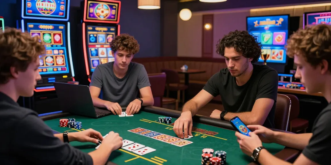 Experience vibrant online casinos at https://eviz.org.uk, featuring diverse players engaged in card games, slots, and live dealer excitement.