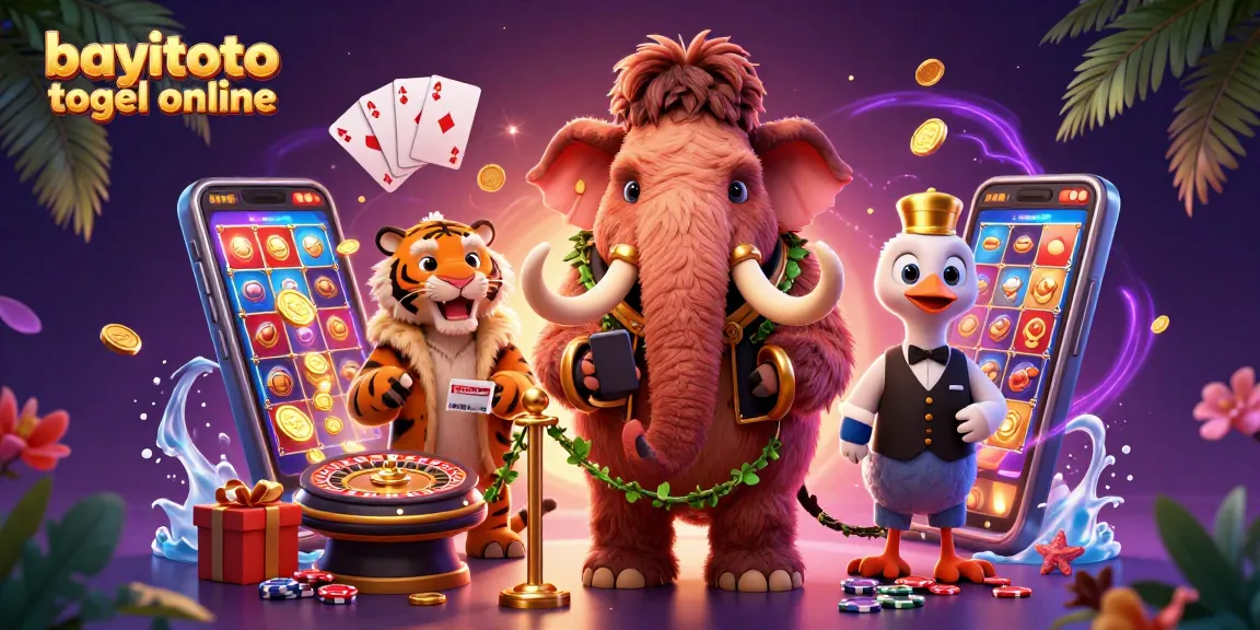 Experience the thrill of bayitoto togel online with vibrant characters and casino elements in a captivating scene.