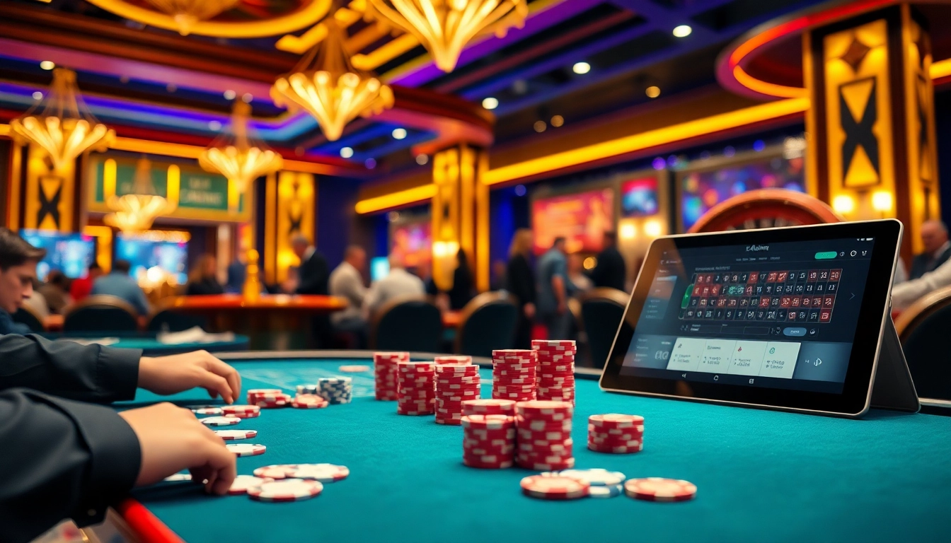 The original hidden wiki inspired gambling scene featuring poker players and a roulette wheel.