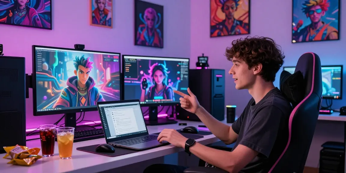 Engaging in ai nsfw chat with vibrant AI avatars in a cozy digital workspace.