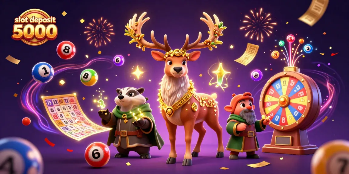 Experience the excitement of slot deposit 5000 with lively characters and vibrant casino-themed elements.
