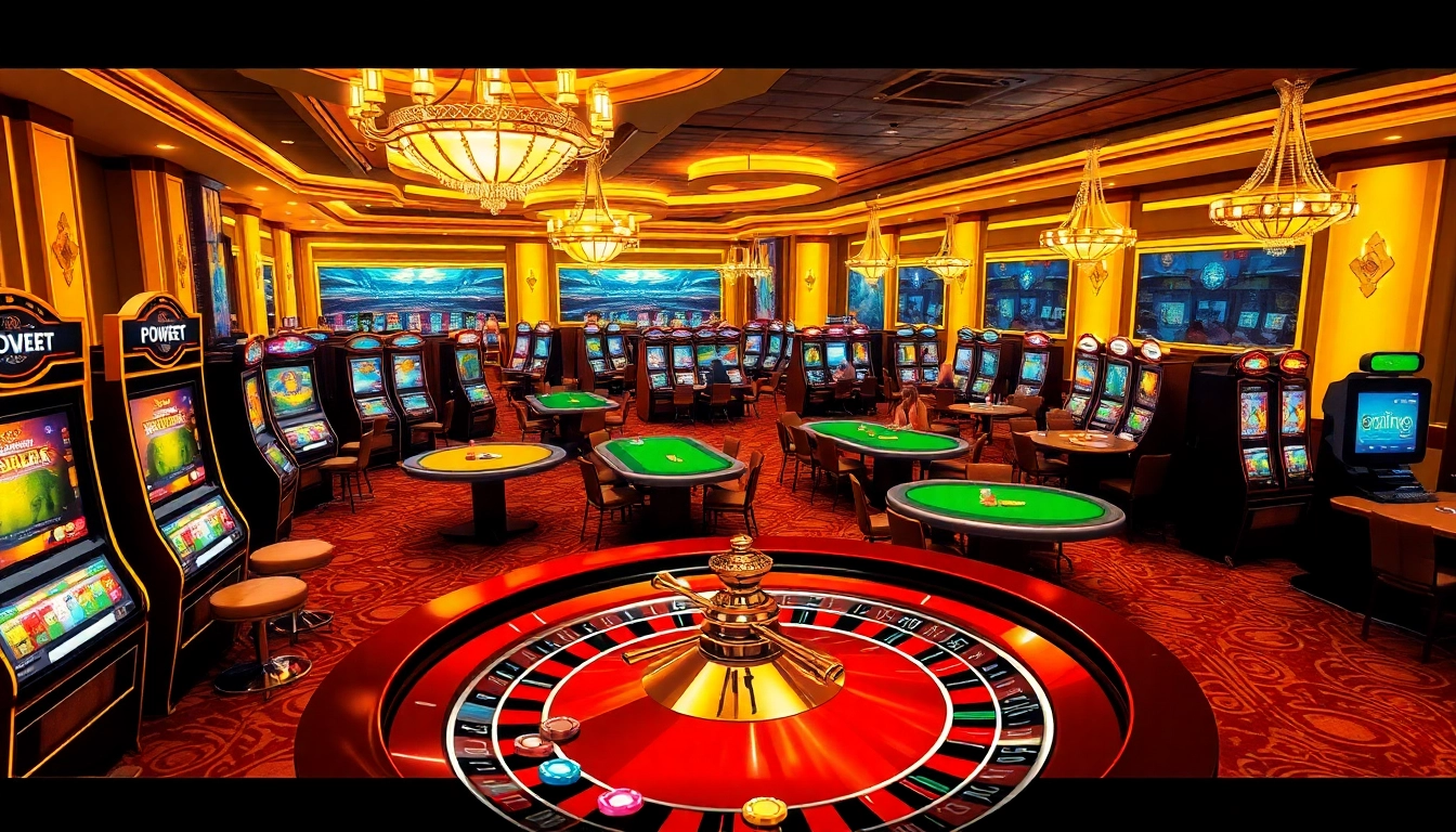 Experience thrilling gameplay with POWERNET at luxurious casino slots and poker tables.