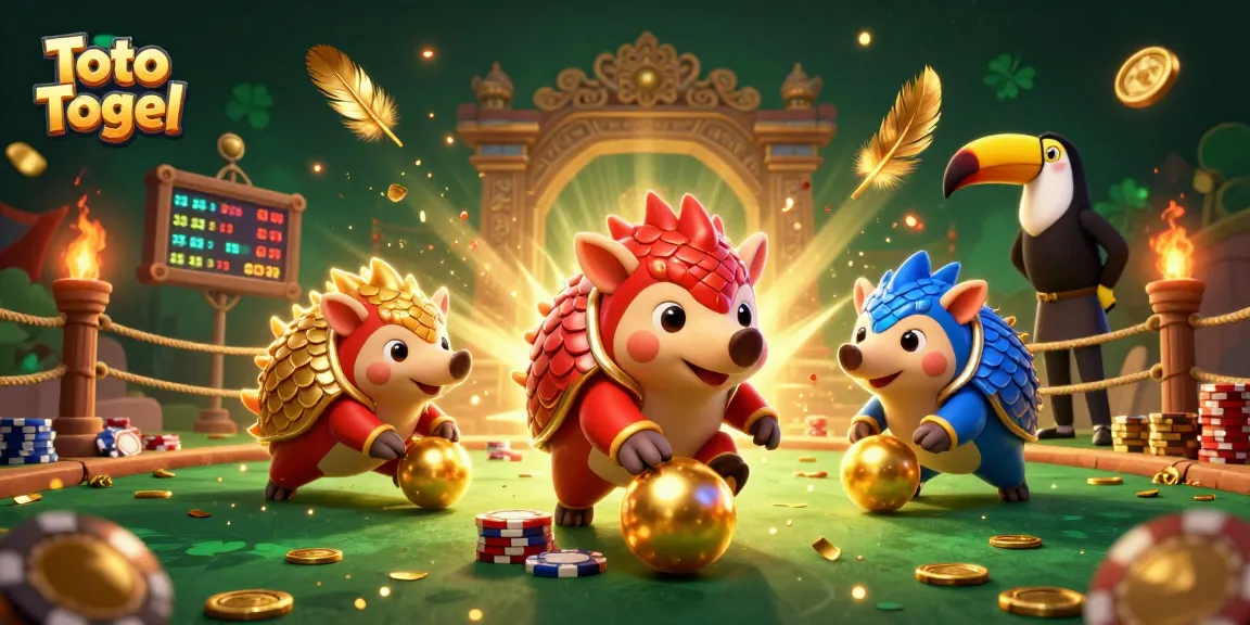 Toto Togel memperlihatkan pangolin yang berkompetisi dengan chip poker dan koin emas berserakan