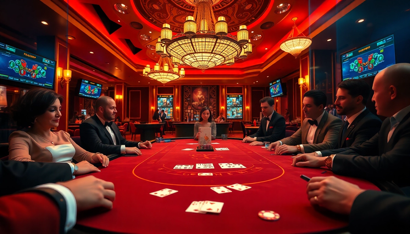 Engaging poker game scene at a luxury casino highlighting Link ok8386.