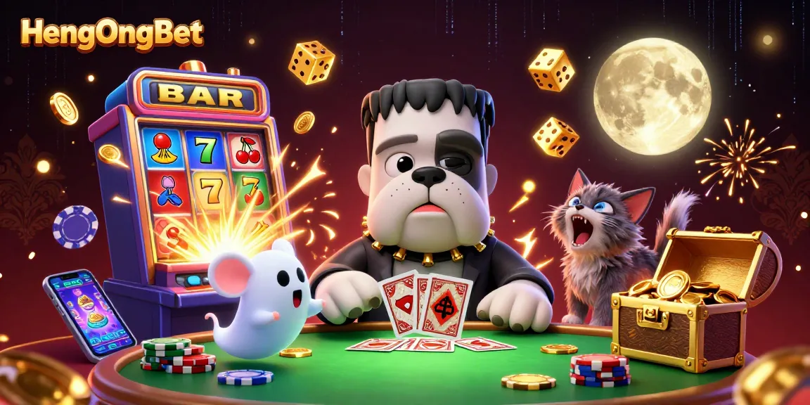 Join the fun at HengOngBet with a dynamic 3D casino scene featuring lively characters and thrilling game elements.