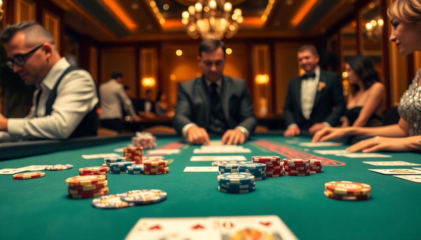 Exciting Baccarat gameplay setup highlighting Evolution บาคาร่า with colorful chips and cards.