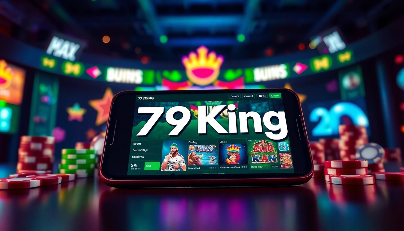 79king gaming mobile interface showcasing vibrant casino games and sports betting