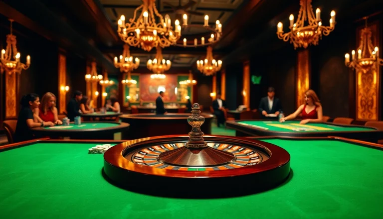 Engaging Casino scene featuring a vibrant roulette wheel and enthusiastic players.
