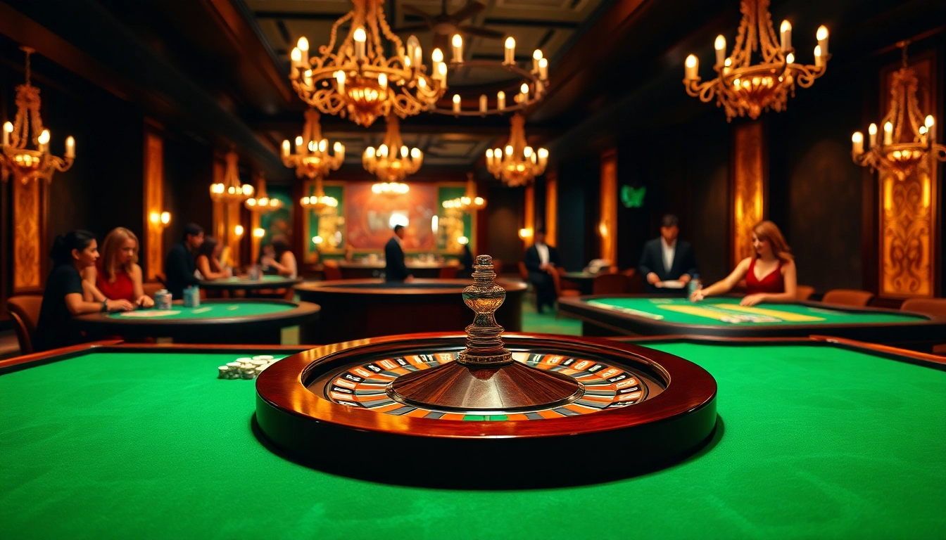 Engaging Casino scene featuring a vibrant roulette wheel and enthusiastic players.