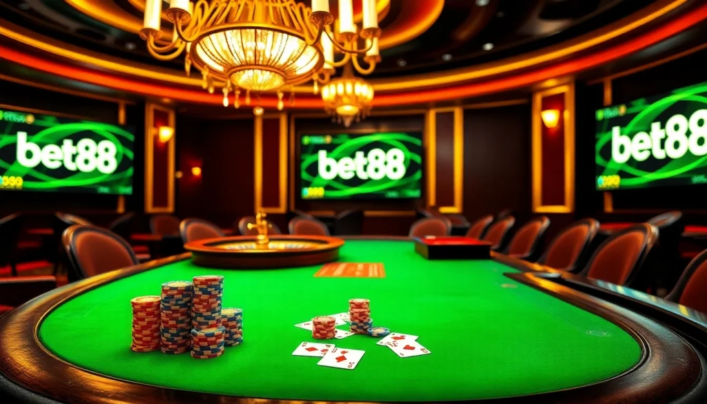 Experience the thrill of betting at bet88 with vibrant casino tables and dynamic gameplay.
