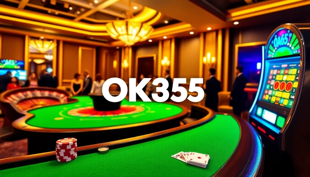 Players engaging in thrilling bets at an OK365 online casino, showcasing an exciting gambling atmosphere.
