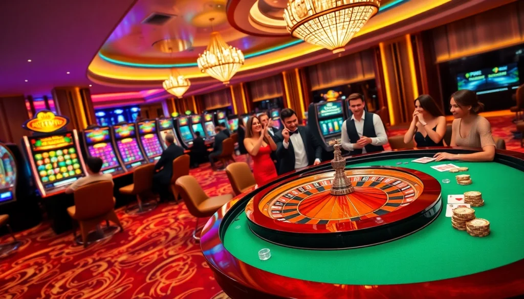 Experience the thrilling atmosphere of 7C77 casino with vibrant gaming action.