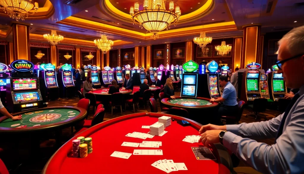 Experience the excitement of casino gaming with cwin-inspired betting slips and vibrant slot machines.
