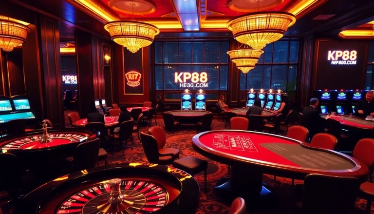 Experience thrilling gameplay at KP88.COM with dynamic casino tables and electrifying atmosphere.