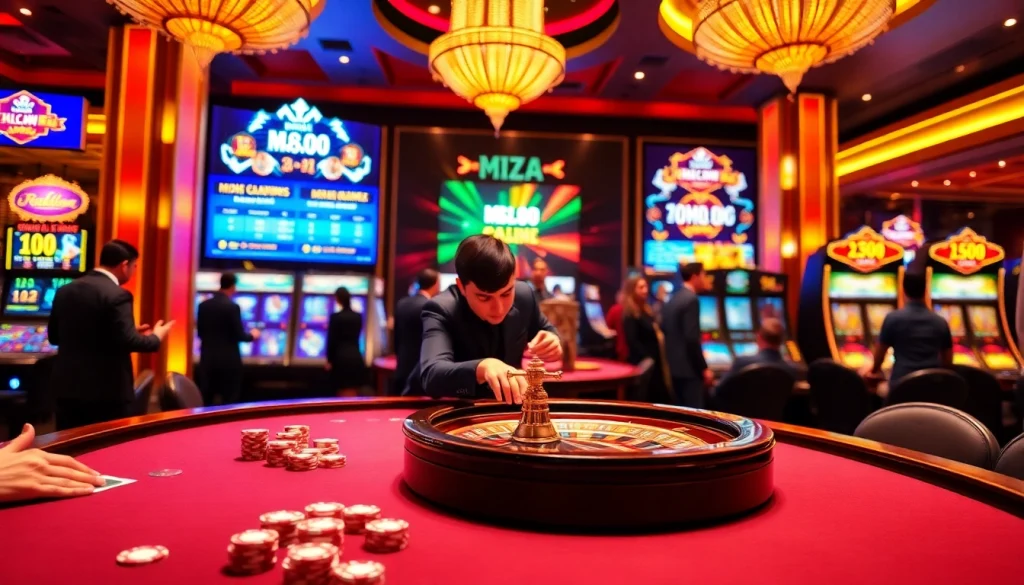 Exciting MM 88 casino scene with vibrant tables, professional dealers, and engaging gameplay.