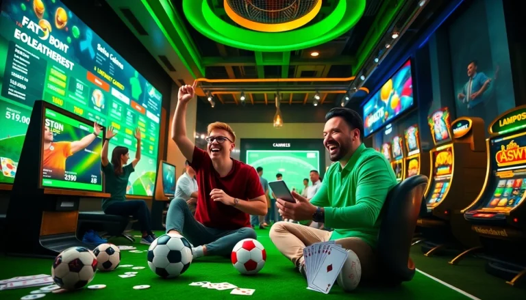 Vibrant bolagacor online gaming scene showcasing football betting excitement.