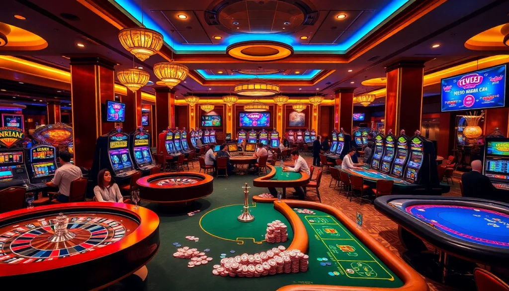 Gambling enthusiasts analyzing kèo nhà cái at a luxurious casino table filled with vibrant poker chips and cards.