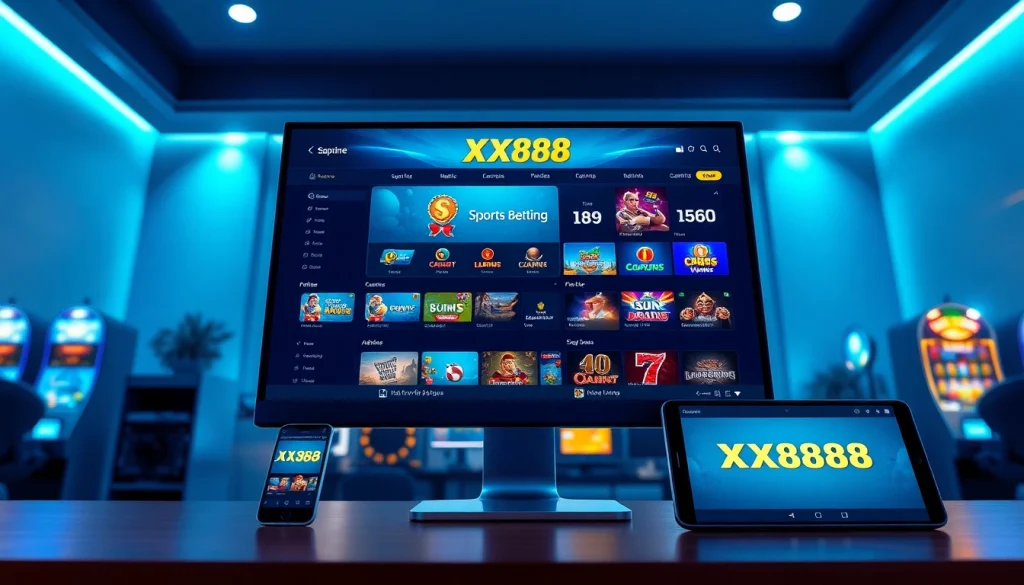 Experience the engaging online platform of XX88, showcasing diverse gambling options and modern interface.